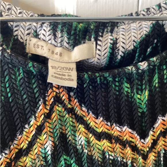 Est 1946 Women Green/ White Multicolor Shirt SZ 18/20 - Picture 6 of 6